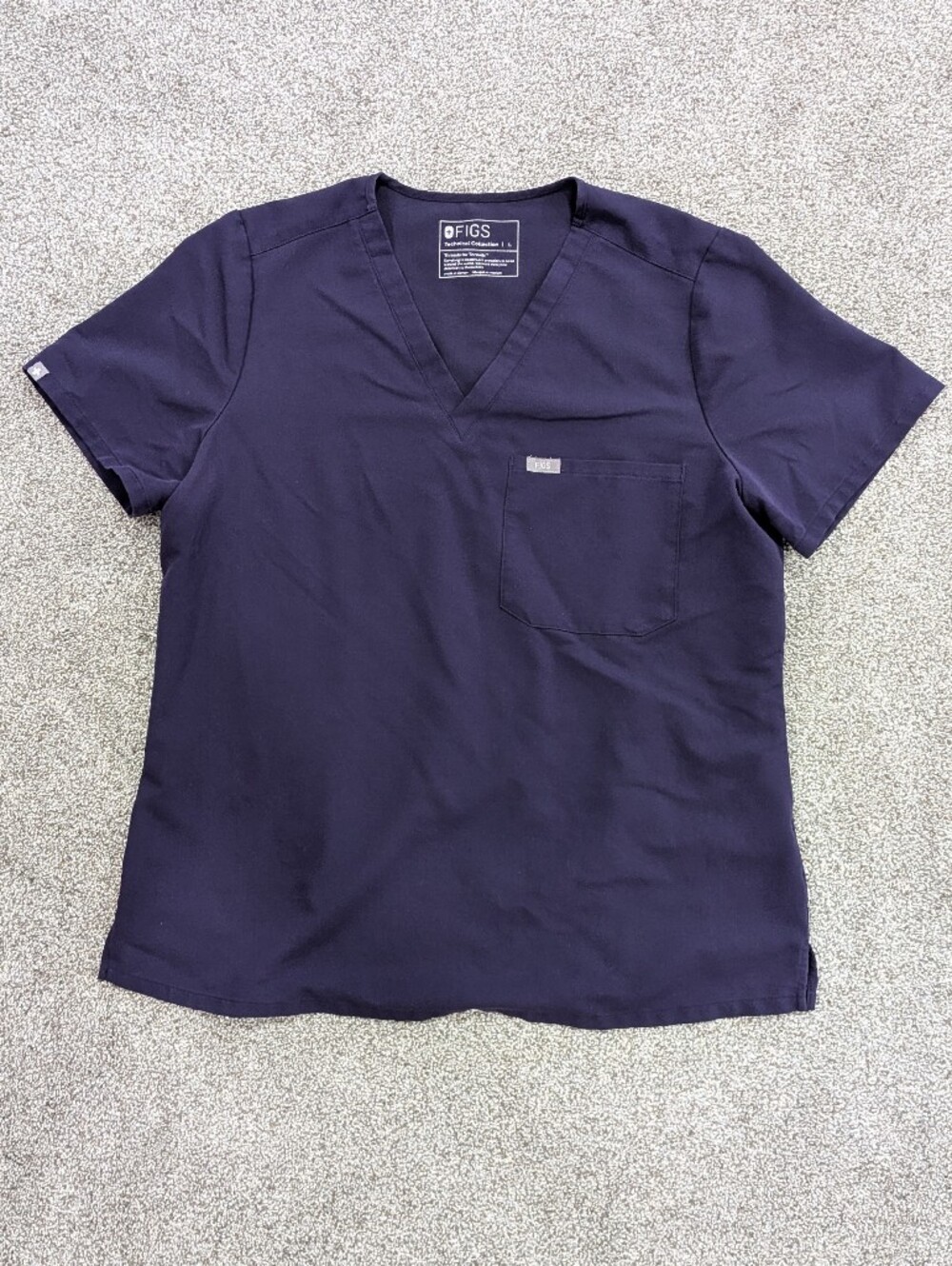 Figs Women's Technical Collection Catalina Scrub Top Dark Purple Size Large